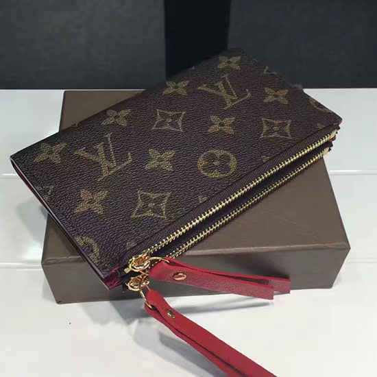 Portafoglio Compatto Louis Vuitton Tela Monogramma Adele Rosso M61271