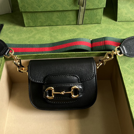 Portafoglio Gucci Horsebit 1955 Con Cinturino Nero 699760