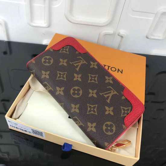 Portafoglio Louis Vuitton Con Cerniera In Tela Monogram Retiro Rosso M61187