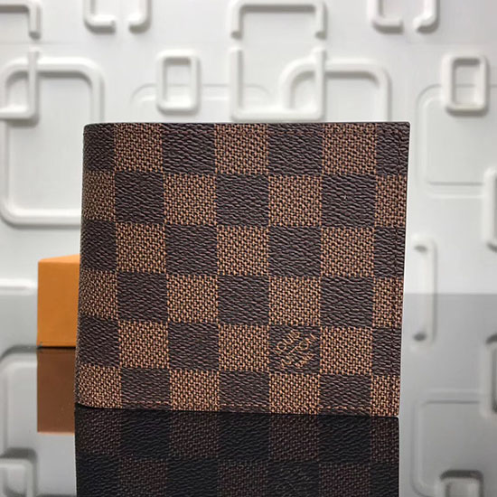 Portafoglio Louis Vuitton Damier Ebene In Tela Marco N63336