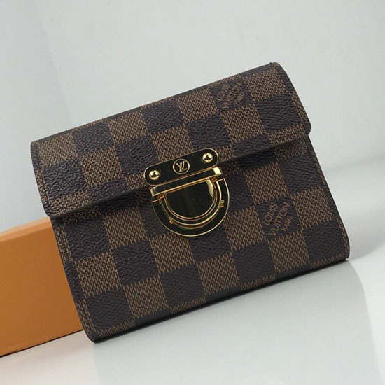 Portafoglio Louis Vuitton Damier Ebene In Tela N60005