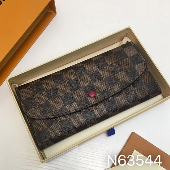 Portafoglio Louis Vuitton Damier Ebene Tela Emilie N63544