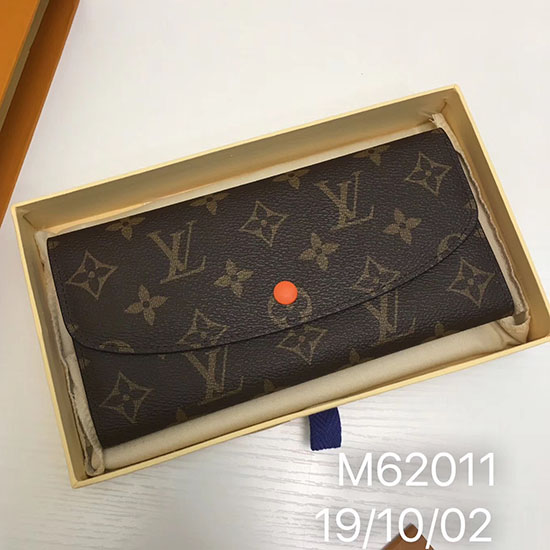 Portafoglio Louis Vuitton Emilie In Tela Monogram Arancione M60697