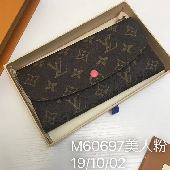 Portafoglio Louis Vuitton Emilie In Tela Monogram Rosa M60697