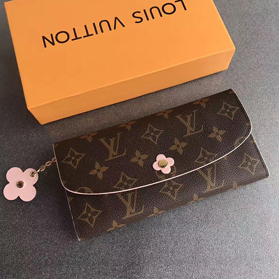 Portafoglio Louis Vuitton Emilie In Tela Monogram Rosa M64202