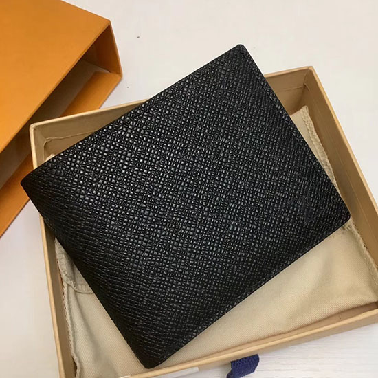 Portafoglio Louis Vuitton In Pelle Taiga Amerigo Nero M62045