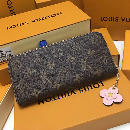 Portafoglio Louis Vuitton In Tela Monogram Clemence Rosa M64201