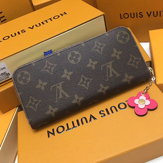 Portafoglio Louis Vuitton In Tela Monogram Clemence Rosa M64201