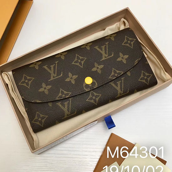 Portafoglio Louis Vuitton In Tela Monogram Emilie Giallo M60697