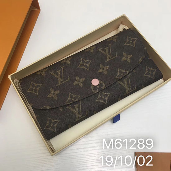 Portafoglio Louis Vuitton In Tela Monogram Emilie Rosa Ballerine M60697