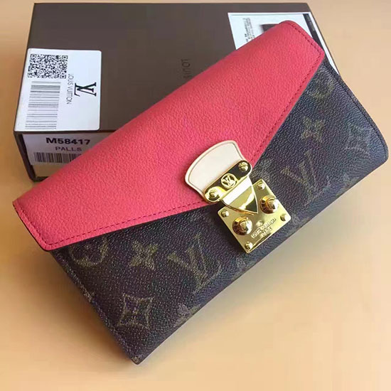 Portafoglio Louis Vuitton In Tela Monogram Pallas Papavero M41948