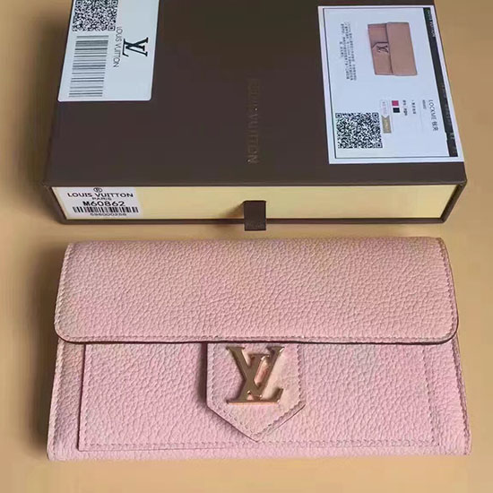 Portafoglio Louis Vuitton Lockme In Morbida Pelle Di Vitello Rosa M60862