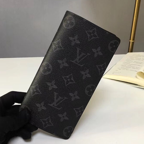 Portafoglio Louis Vuitton Monogram Eclipse Tela Brazza M61697