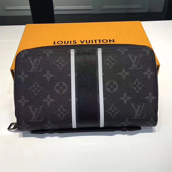 Portafoglio Louis Vuitton Monogram Eclipse Tela Zippy Xl N61698