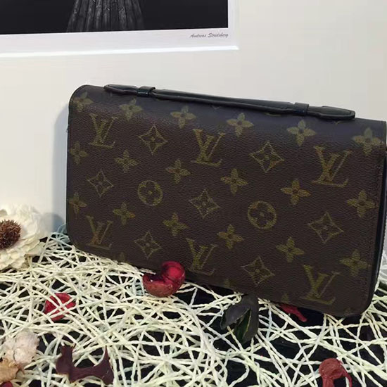 Portafoglio Louis Vuitton Monogram Macassar Tela Zippy Xl M61506