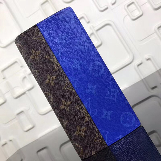 Portafoglio Louis Vuitton Monogram Tela Brazza Blu M63027