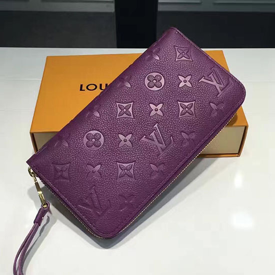 Portafoglio Lungo Louis Vuitton Con Monogramma Stampato Zippy Viola M60571