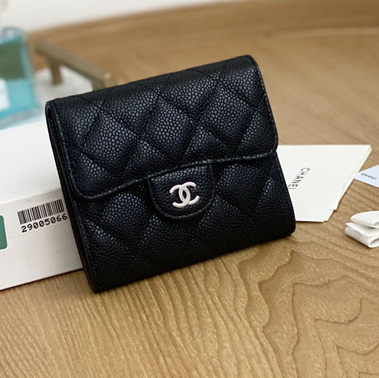 Portafoglio Piccolo Chanel Nero Con Argento Ap81528