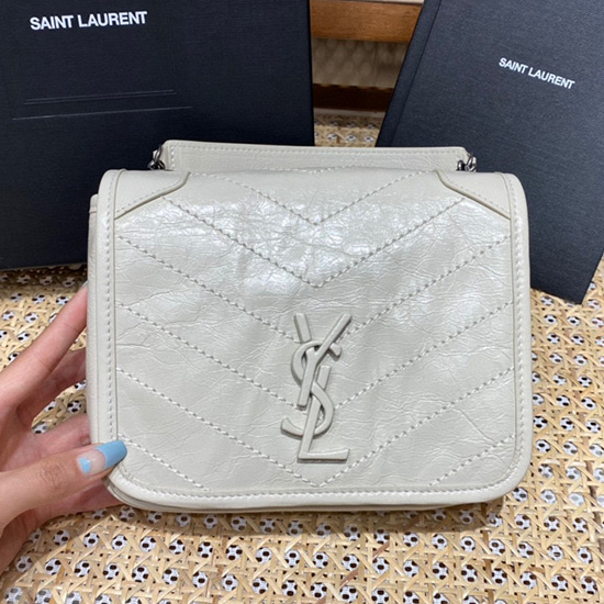 Portafoglio Saint Laurent Niki Con Catena Bianco 583103