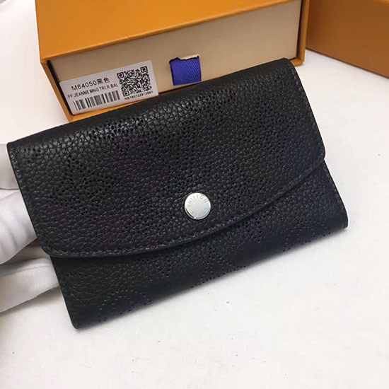 Portamonete In Pelle Louis Vuitton Mahina Noir M64050