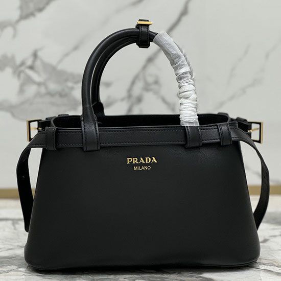 Prada Borsa A Mano Piccola In Pelle Con Fibbia Nera 1ba418