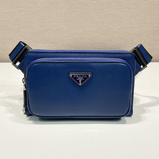 Prada Marsupio In Pelle Saffiano Blu 2vh156