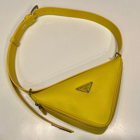 Prada Marsupio In Pelle Saffiano Giallo 2vl039