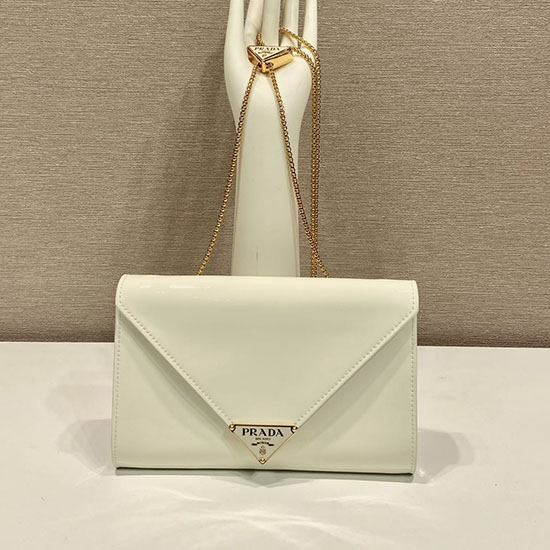 Prada Miniborsa In Vernice Bianca 1bp051