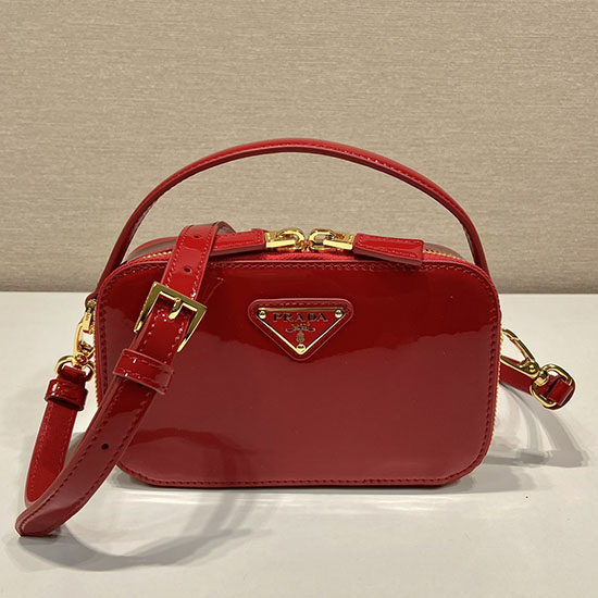 Prada Odette Miniborsa In Vernice Rosso Ciliegia 1bh206