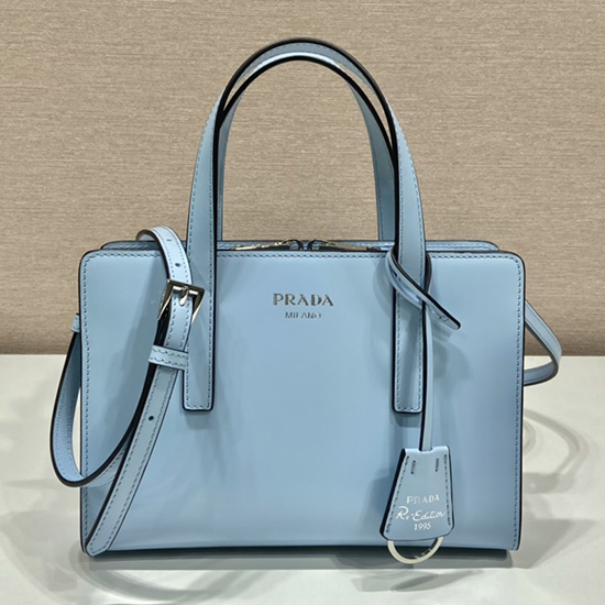 Prada Riedizione 1995 Mini Borsa In Pelle Spazzolata Blu 1ba357