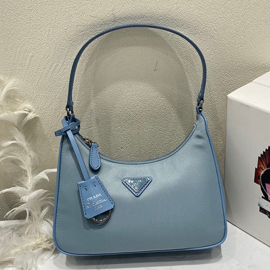 Prada Riedizione 2005 Mini Borsa In Re-nylon Blu 1ne204