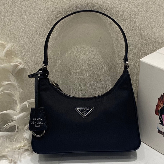 Prada Riedizione 2005 Mini Borsa In Re-nylon Nera 1ne204