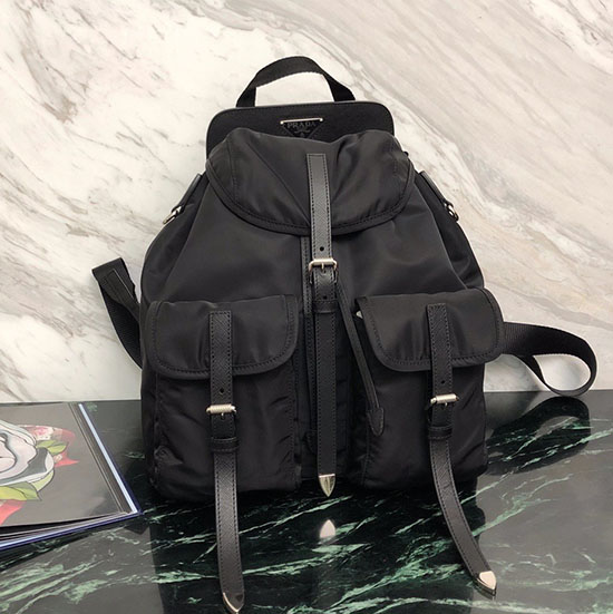 Prada Zaino In Nylon Nero Nero 1bz063