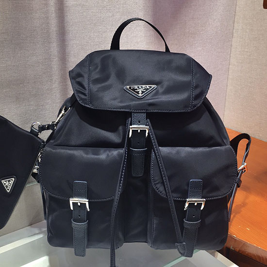 Prada Zaino Medio In Re-nylon Blu Navy 1bz811