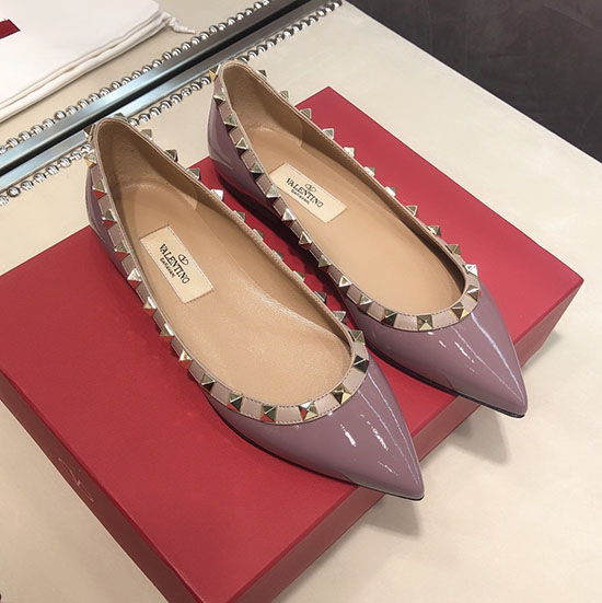 Valentino Ballerina Rockstud In Vernice Viola Vs03084