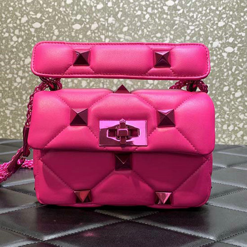 Valentino Borsa A Tracolla Con Borchia Romana Piccola Rosa Wb0l04