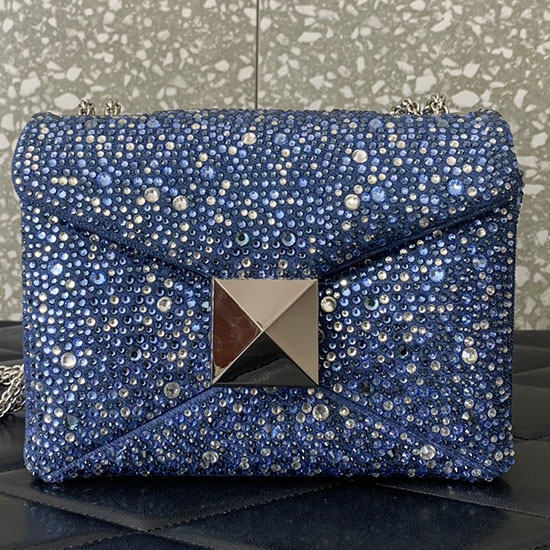 Valentino Borsa Piccola Con Strass E Borchia Denim V0099