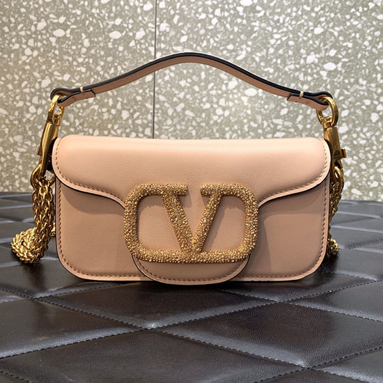 Valentino Garavani Borsa A Tracolla Piccola Loco Beige V5031