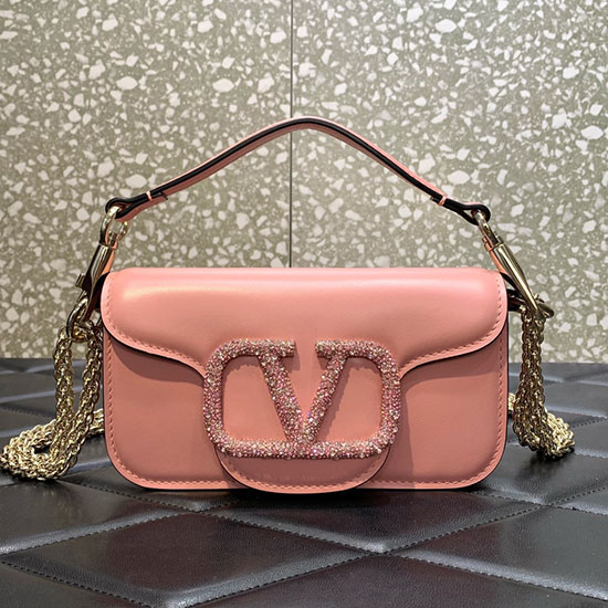 Valentino Garavani Borsa A Tracolla Piccola Loco Rosa V5031