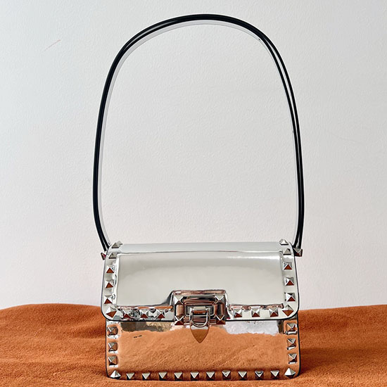 Valentino Garavani Borsa A Tracolla Piccola Rockstud23 Argento V0312