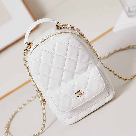 Zaino Chanel Mini In Pelle Di Agnello Ap3753 Bianco