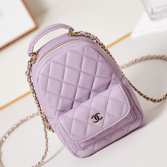 Zaino Chanel Mini In Pelle Di Agnello Ap3753 Viola