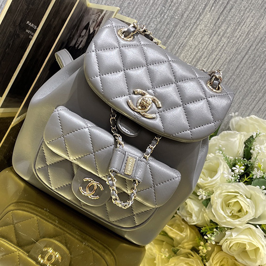 Zaino Chanel Piccolo Duma Con Coulisse Grigio As2908