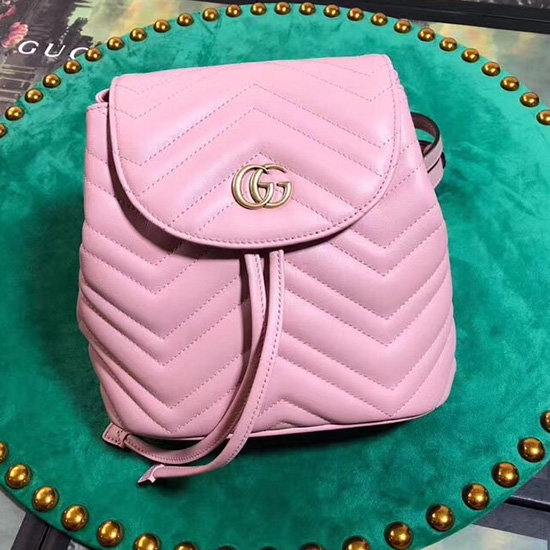 Zaino Gucci Gg Marmont Matelasse Rosa 528129