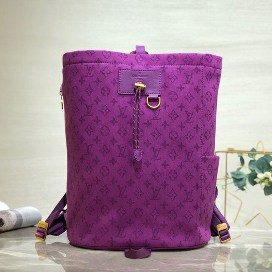 Zaino Louis Vuitton In Denim Con Monogramma Color Gesso Viola M44617