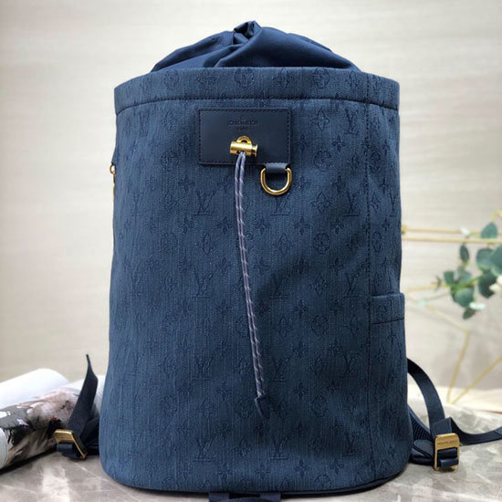 Zaino Louis Vuitton In Denim Monogramma Gesso Blu M44617