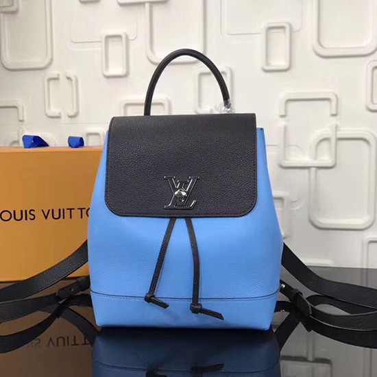 Zaino Louis Vuitton Lockme In Morbida Pelle Di Vitello Blu M41817