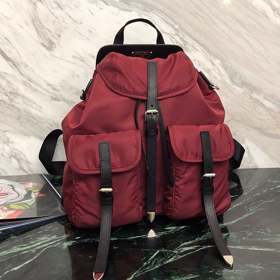 Zaino Prada In Nylon Bordeaux 1bz063