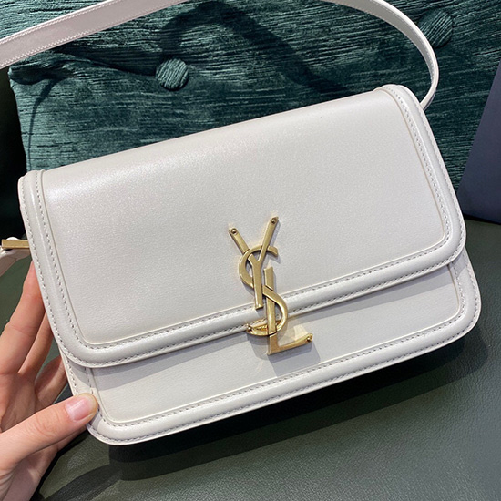 YSL سولفرينو حقيبة متوسطة الحجم باللون الأبيض 634305