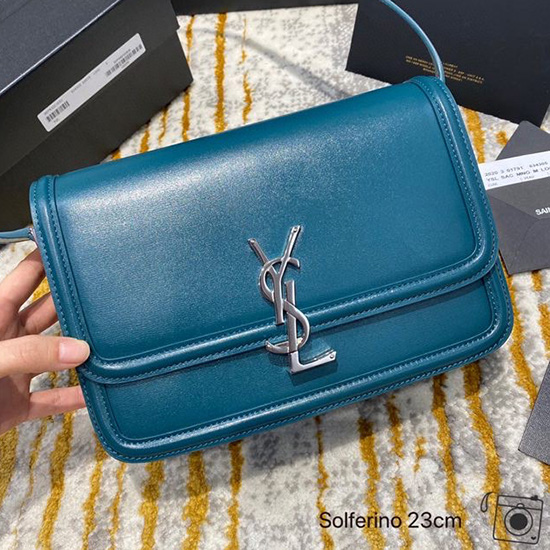 YSL سولفرينو حقيبة متوسطة الحجم باللون الأخضر 634305